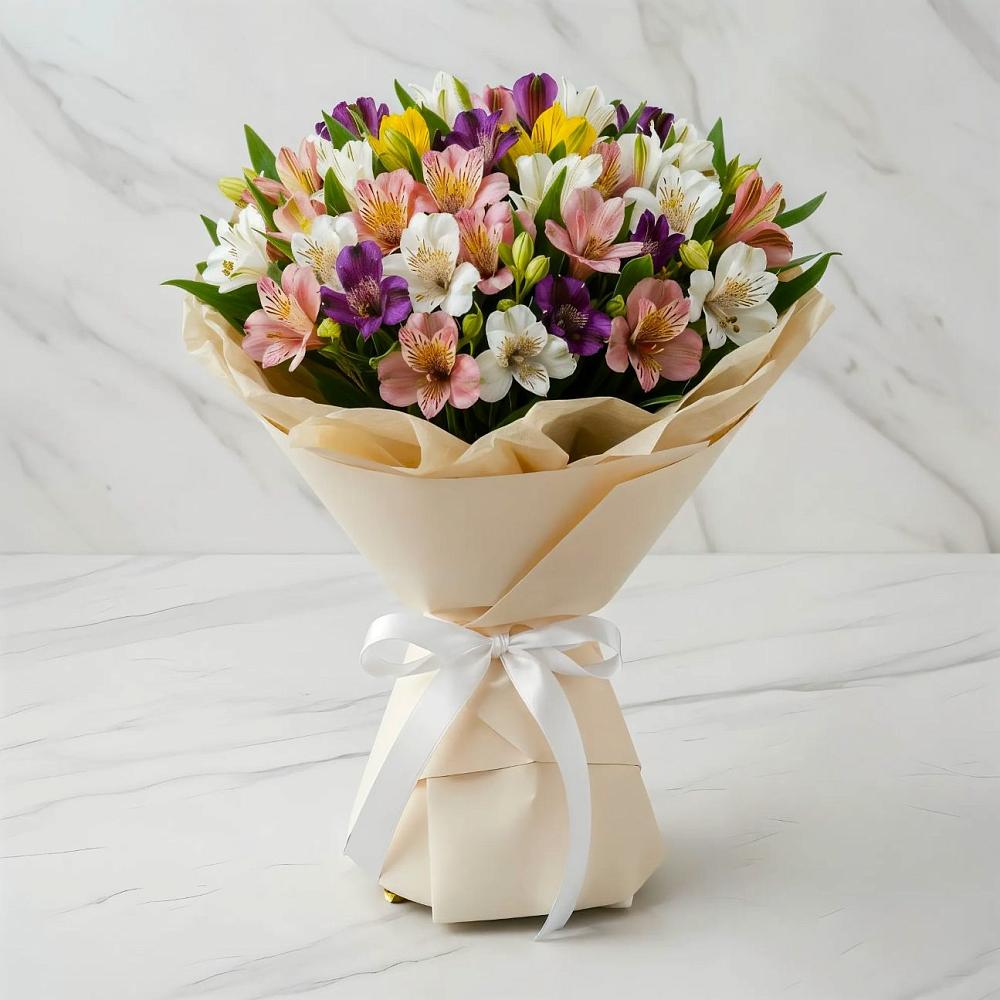 Букет цветов из: Альстромерии в Плюссе