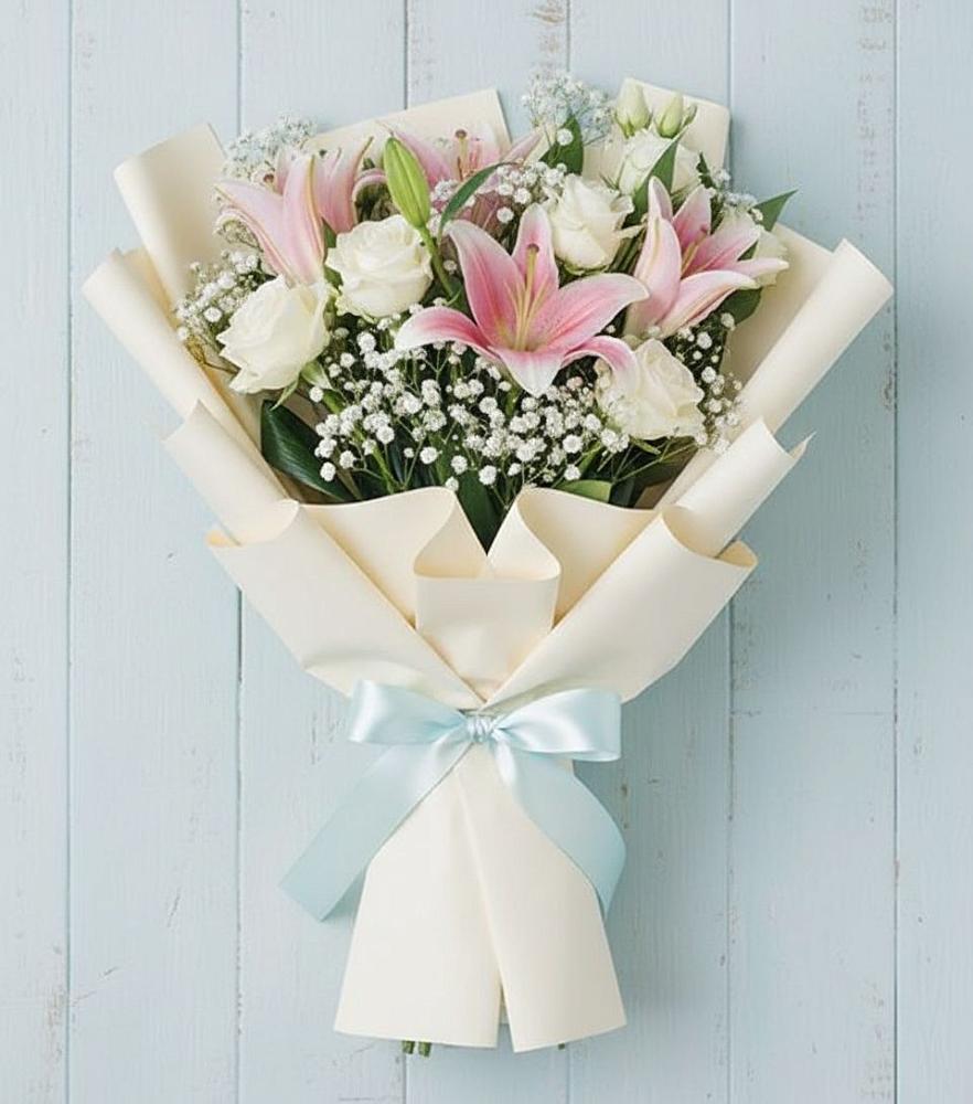 Букет цветов из: Лилии в Плюссе