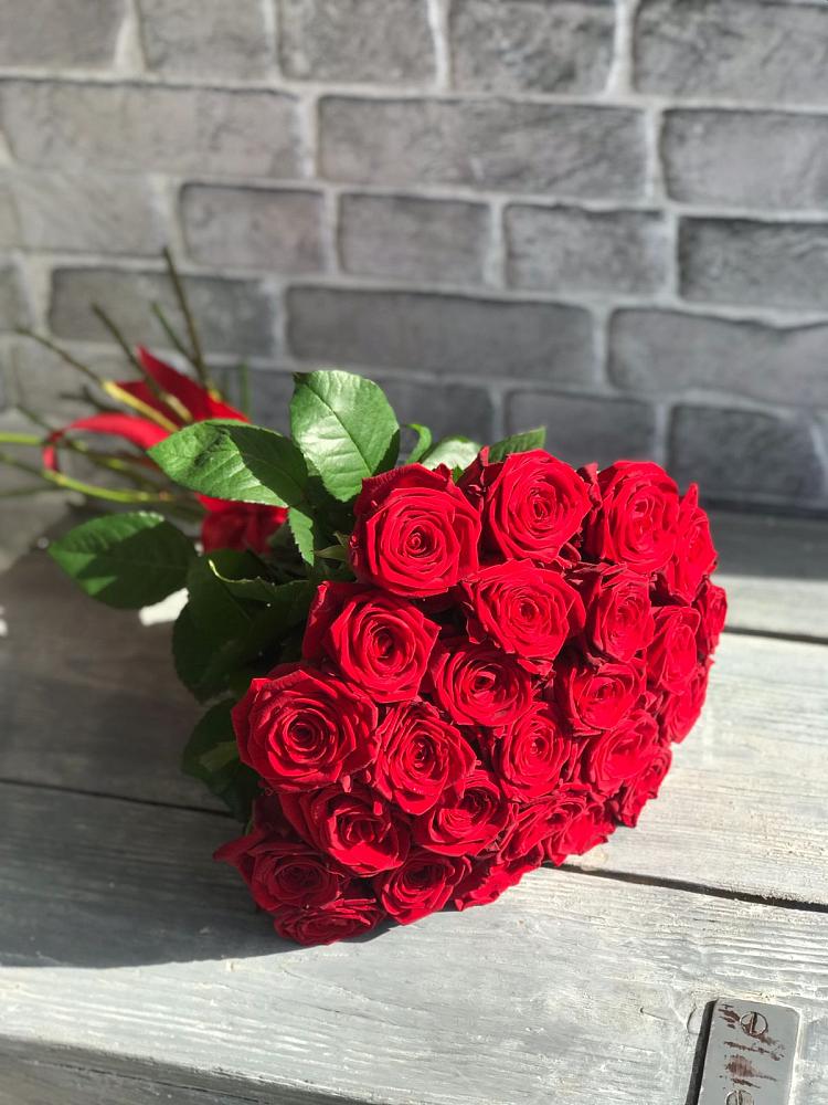 Букет Красные розы Фридом в Плюссе