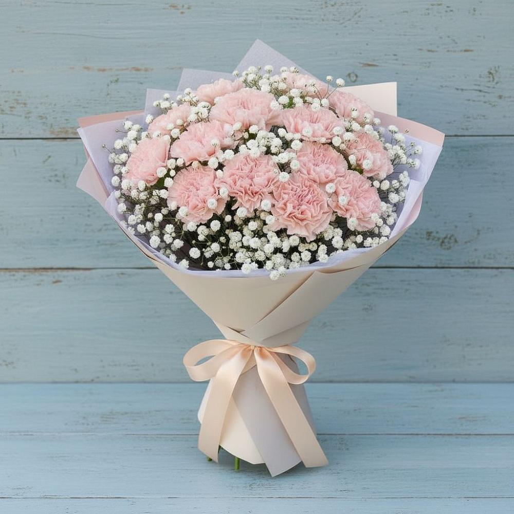 Букет цветов из: Гвоздики в Плюссе