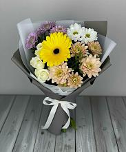 Букет цветов из:  Розы, Герберы и Хризантемы #REPLACE_PRED# Плюссе