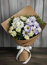 Букет цветов из:  Хризантемы и Розы #REPLACE_PRED# Плюссе