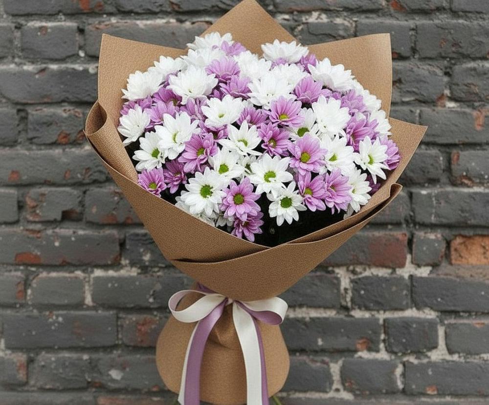 Букет цветов из: Хризантемы в Плюссе