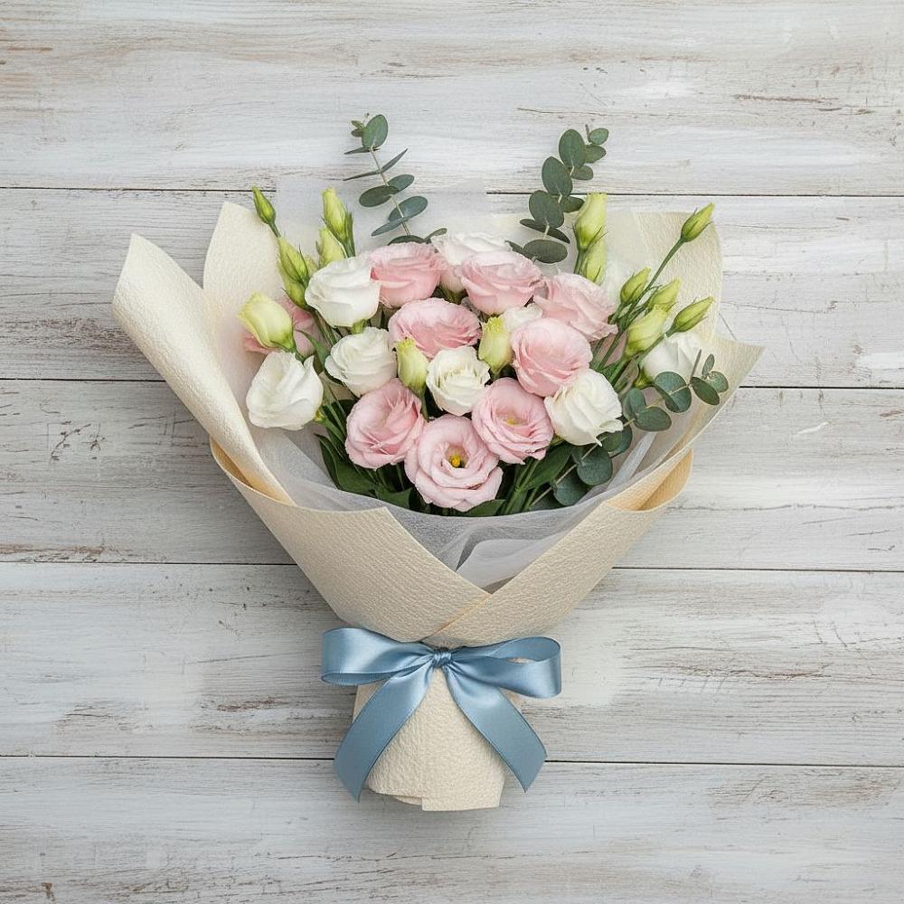 Букет цветов из: Лизиантусы в Плюссе